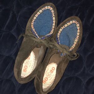 80%20 Brown Suede Wedges